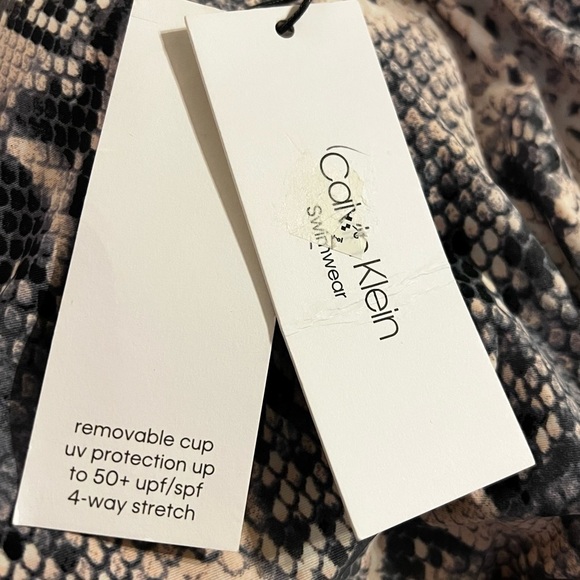 Calvin Klein Women’s Snake Blouson Tankini Top Swimsuit - Picture 9 of 11